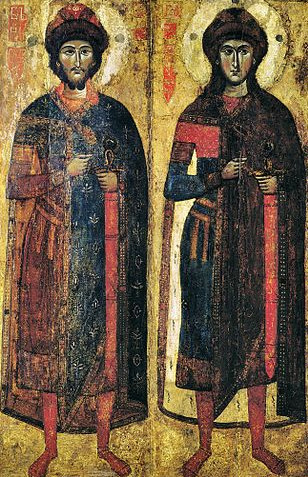 древнейшая икона домонгольского периода Борис и Глеб