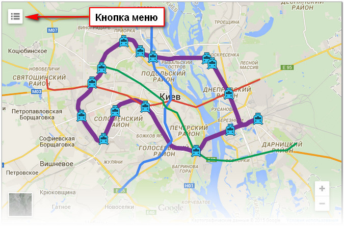 Карта Киева Маршруті