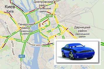 Automobilová mapa Kyjeva