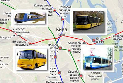 Kiev kaart transport