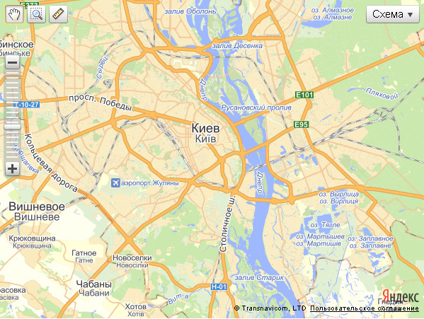Электронная карта Киева