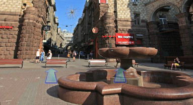 Виртуальный 3D обзор вход в киевский Пассаж на Крещатике