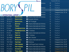 Online scorebord luchthaven Boryspil