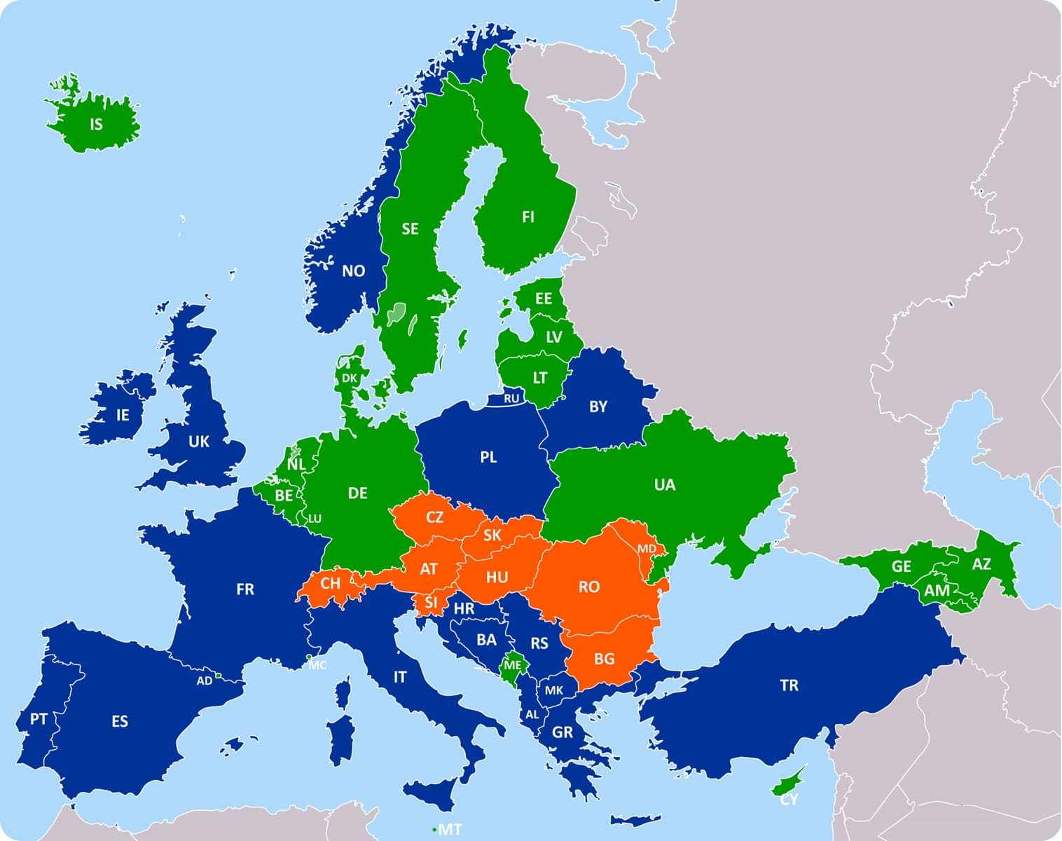 Віньєтка карта мапа країни Європа ЄС